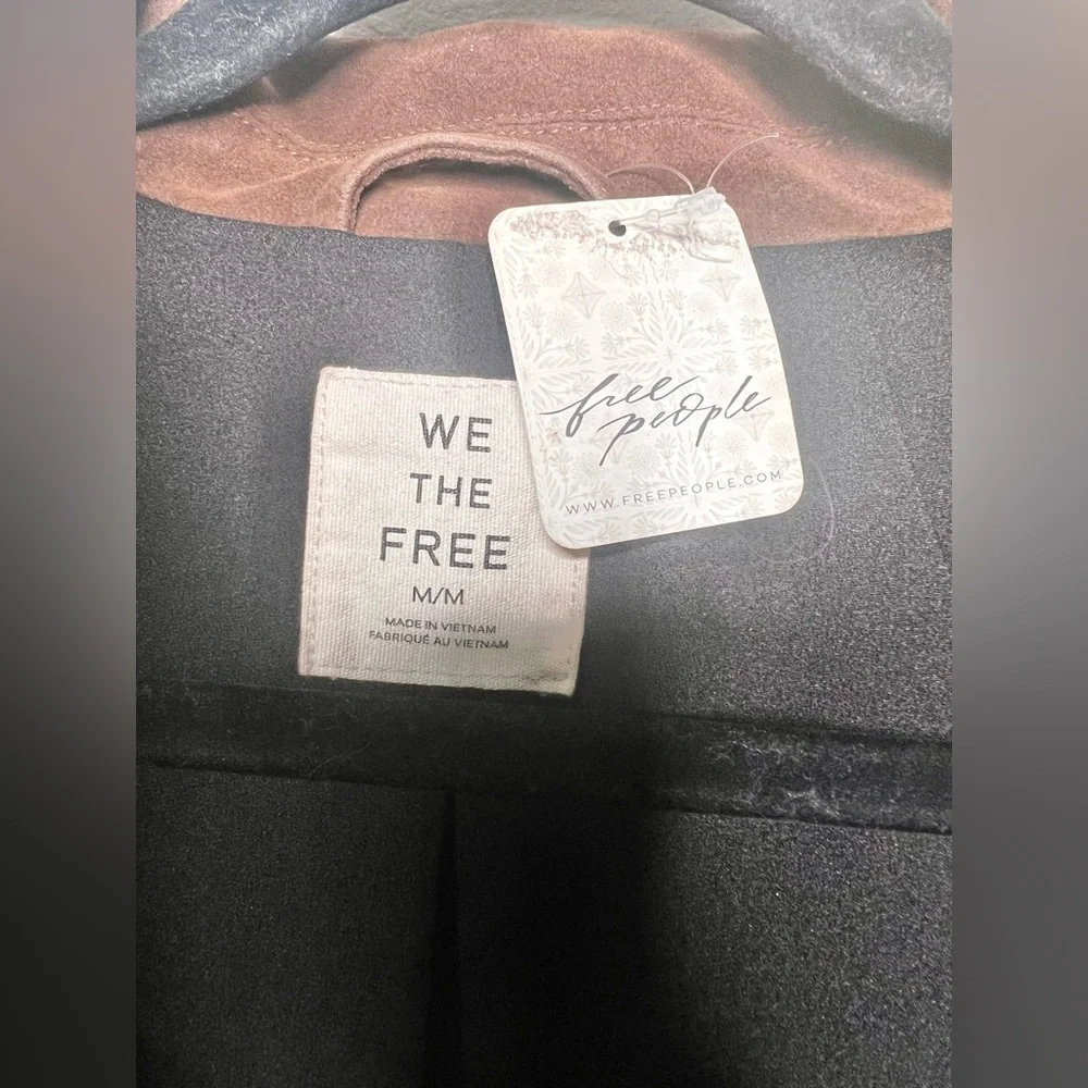 NWT Free People We The Free Paper Cut Vegan Blazer In Brown Bear Fall Sz Medium
